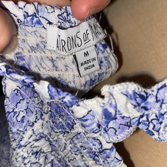 Patrons of Peace Blue & White Floral Maxi Dress Size M Boho Chic Spring Summer - Picture 8 of 10